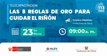  Capacitación online "Las 8 reglas de oro para cuidar el riñón" del Hospital de Lima Este - Vitarte