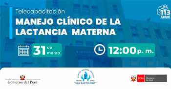  Capacitación virtual  "Manejo clínico de la lactancia materna" del MINSA