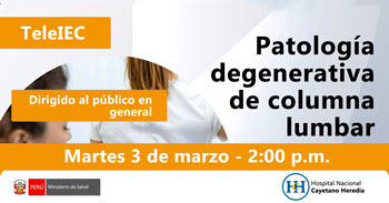  Capacitación online "Patología degenerativa de columna lumbar" del Hospital Nacional Cayetano Heredia