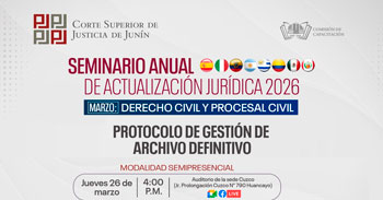  Capacitación online "Protocolo de Gestión de Archivo Definitivo"  de la Corte Superior de Justicia de Junin