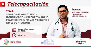  Capacitación online Síndromes Geriátricos:Indentificación Precoz y Manejo Práctico en el I y II Nivel de Atención