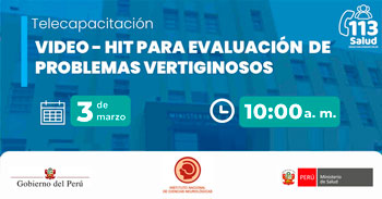  Capacitación online  "Video - HIT para evaluación de problemas vertiginosos"