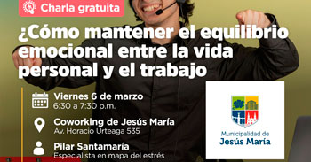  Charla gratuita "Cómo mantener el equilibrio emocional entre la vida personal y el trabajo"
