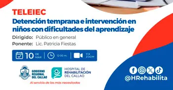  Charla online "Detención temprana e intervención en niños con dificultades del aprendizaje"