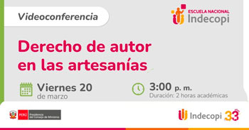  Conferencia online "Derecho de autor en las artesanías" del INDECOPI