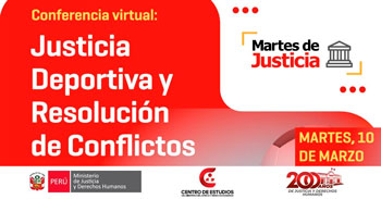 Conferencia online "Justicia deportiva y resolución de conflictos" del MINJUSDH