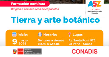  Curso presencial gratis "Tierra y arte botánico" del MIMP Conadis