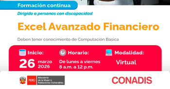 Curso online de "Excel Avanzado Financiero" del MIMP Conadis