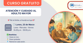  Curso online gratis "Atención y Cuidado al Adulto Mayor" de CENAP PERÚ