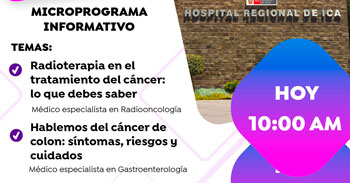  Evento online "Radioterapia en el tratamiento del cáncer y Hablemos del cáncer de colon" 