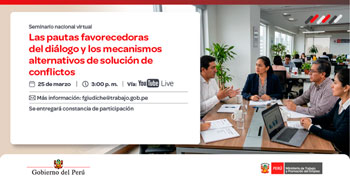  Seminario online gratis "Pautas favorecedoras del diálogo y los mecanismos de solución de conflictos"