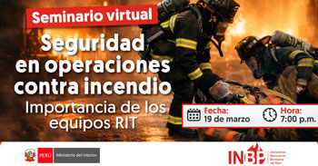  Seminario online "Seguridad en operaciones contra incendio, importancia de los equipos RIT" 