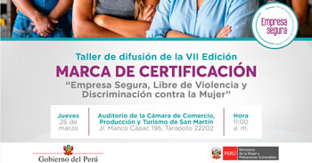  Taller presencial "Empresa Segura, Libre de Violencia y Discriminación contra la Mujer" del MIMP