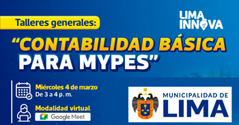  Taller online: "Contabilidad básica para mypes" de la Municipalidad de Lima
