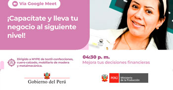  Taller online "Mejora tus decisiones financieras" del Produce