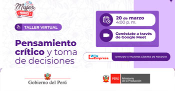  Taller  online "Pensamiento critico y toma de decisiones" del PRODUCE