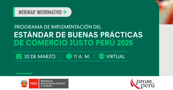  Webinar online "Programa de Implementación del estándar de Buenas Prácticas de Comercio Justo Perú 2026" 