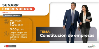  Capacitación presencial - "Constitución de empresas" SUNARP