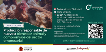  Capacitación presencial - Producción responsable de huevos: bienestar animal y compromisos del sector empresarial