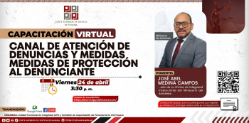 Capacitación virtual: Canal de Atención de Denuncias y Medidas de Protección al Denunciante