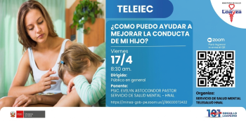 Capacitación online - "¿Cómo puedo ayudar a mejorar la conducta de mi hijo?" MINSA