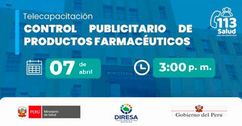  Capacitación virtual  "Control publicitario de productos farmacéuticos" del MINSA