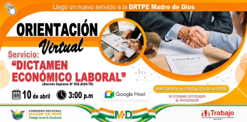 Capacitación Virtual - "Dictamen Económico Laboral" DRTPE Madre de Dios