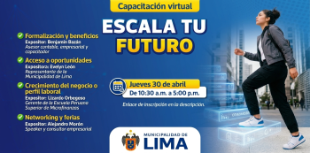  Capacitación online - "Esca la tu futuro" Municipalidad de Lima