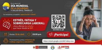  Capacitación virtual - "Estrés, fatiga y sobrecarga laboral" DRTPE  Pasco