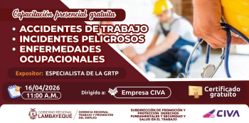  Capacitación online gratis - "Accidentes de Trabajo - Incidentes Peligrosos - Enfermedades Ocupacionales" 