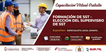  Capacitación virtual gratuita - "Formación o información de SST" GRTPE Lambayeque