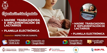 Capacitación virtual gratuita - "Madre Trabajadora e Implementación de Lactarios - Planilla Electrónica" GRTPE