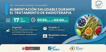  Capacitación online gratis "Alimentación saludable durante el tratamiento de radioterapia" del INEN