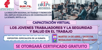  Capacitación virtual Gratis - "Los jovenes trabajadores y la seguridad y salud en el trabajo" 