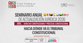  Capacitación online "Hacia dónde va el Tribunal Constitucional"  de la Corte Superior de Justicia de Junin