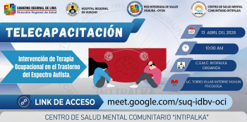 Capacitación virtual - "Intervención de Terapia Ocupacional en el Trastorno del Espectro Autista" MINSA