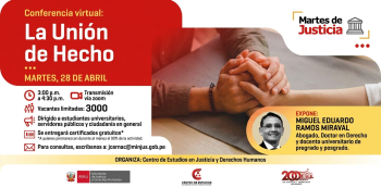  CAPACITACION VIRTUAL - "Martes de Justicia: La Unión de Hecho" MINJUSDH
