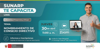  Capacitación online - "Nombramiento de Consejo Directivo" Sunarp