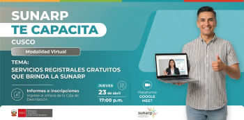 Capacitación virtual - "Servicios registrales gratuitos que brinda la Sunarp" SUNARP