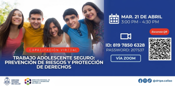  Capacitación virtual - "Trabajo adolescente seguro: prevención de riesgos y protección de derechos" 
