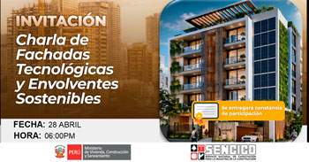  Charla presencial gratis "Fachadas tecnológicas y envolventes sostenibles" de Sencico