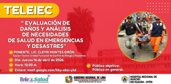  Charla online - "Evaluación de daños y Análisis de Necesidades de Salud en Emergencias y Desastres" 