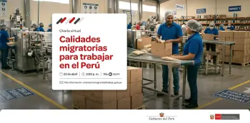  Charla virtual gratuita - "Calidades migratorias para trabajar en el Perú" MTPE