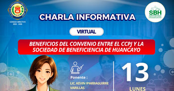  Conferencia online "Beneficios del convenio CCPJ – SBH" del Colegio de Contadores Públicos de Junín