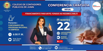 Conferencia online gratis - "Financiamiento para MYPE: Fondos No Reembolsables" 