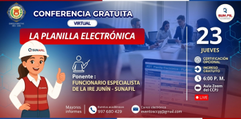  Conferencia online gratis - "La Planilla Electrónica" Colegio de Contadores Públicos de Junín