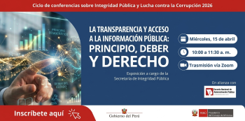  Conferencia online - "La transparencia y acceso a la información pública: principio, deber y derecho" 