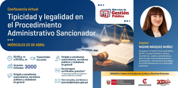 Conferencia virtual online - "Tipicidad y legalidad en el Procedimiento Administrativo Sancionador" 
