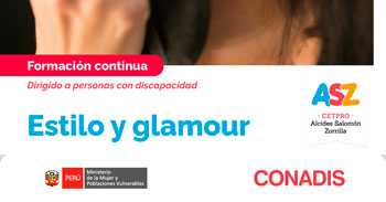 Curso presencial gratis "Estilo y glamour" del MIMP Conadis
