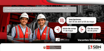  Curso virtual - "Actos de disposición de predios estatales a título oneroso en favor" SBN